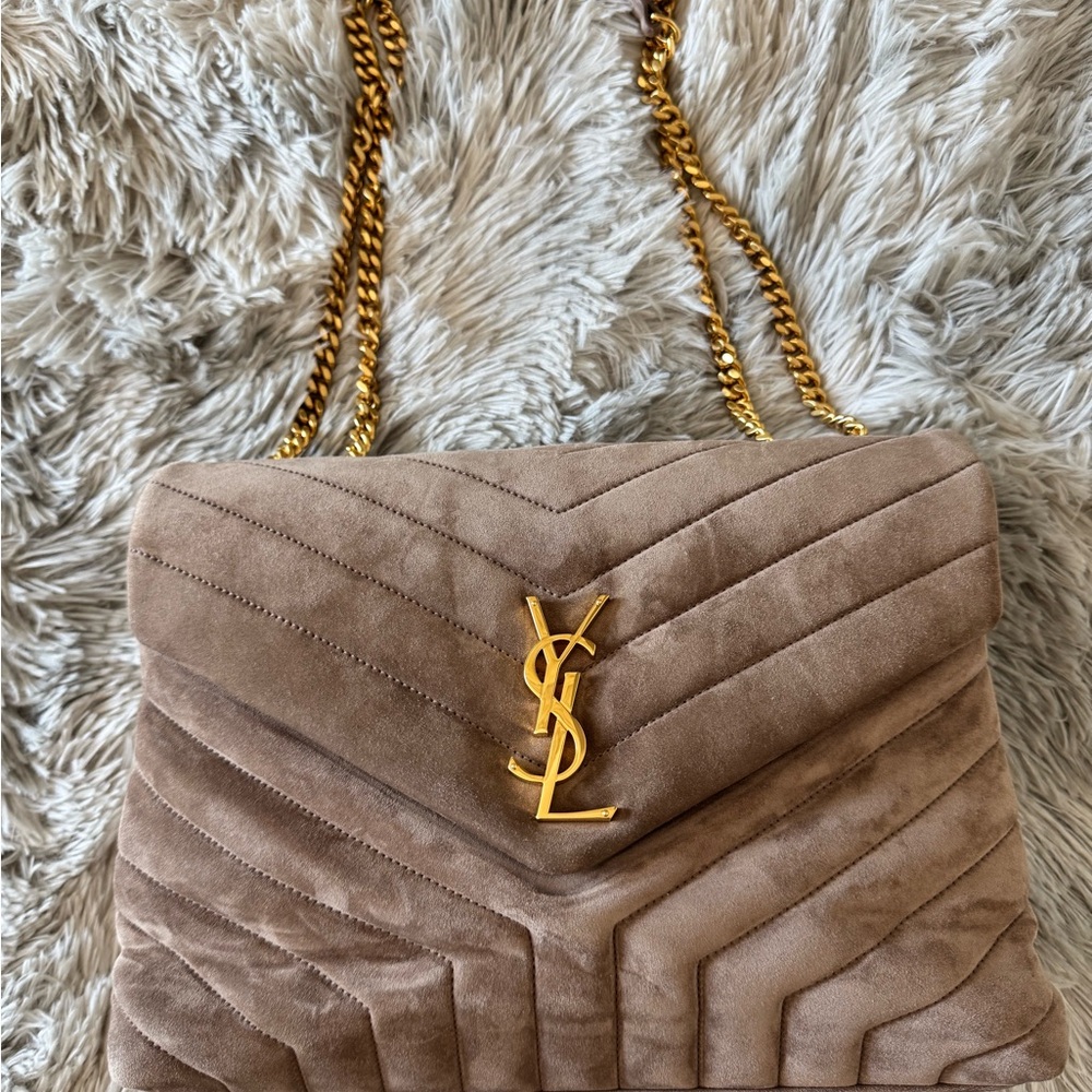 Yves Saint Laurent Tan Quilted Shoulder Bag